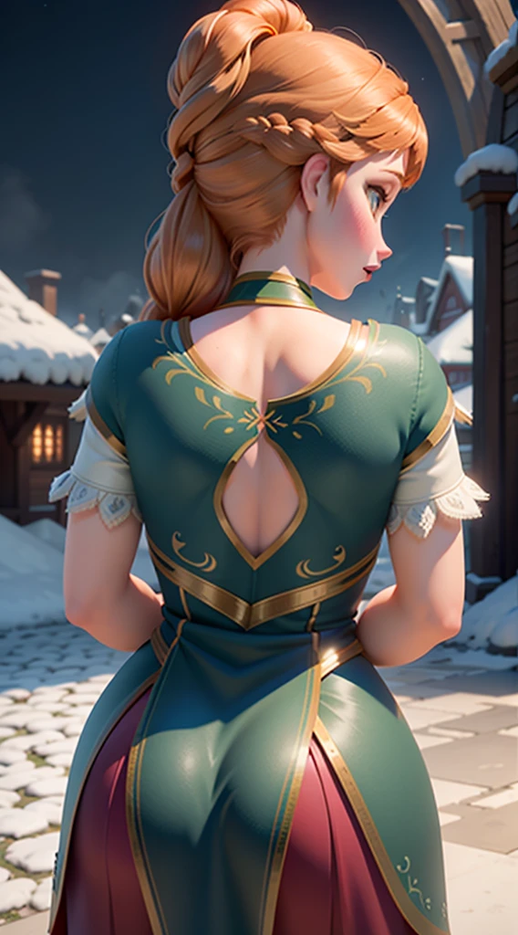 Photo of Anna of Arendelle from behind, angle from behind, calcinha fio dental, bunda exposta