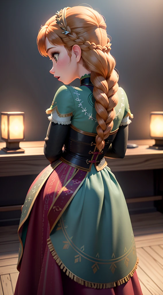 Photo of Anna of Arendelle from behind, angle from behind, calcinha, bunda exposta