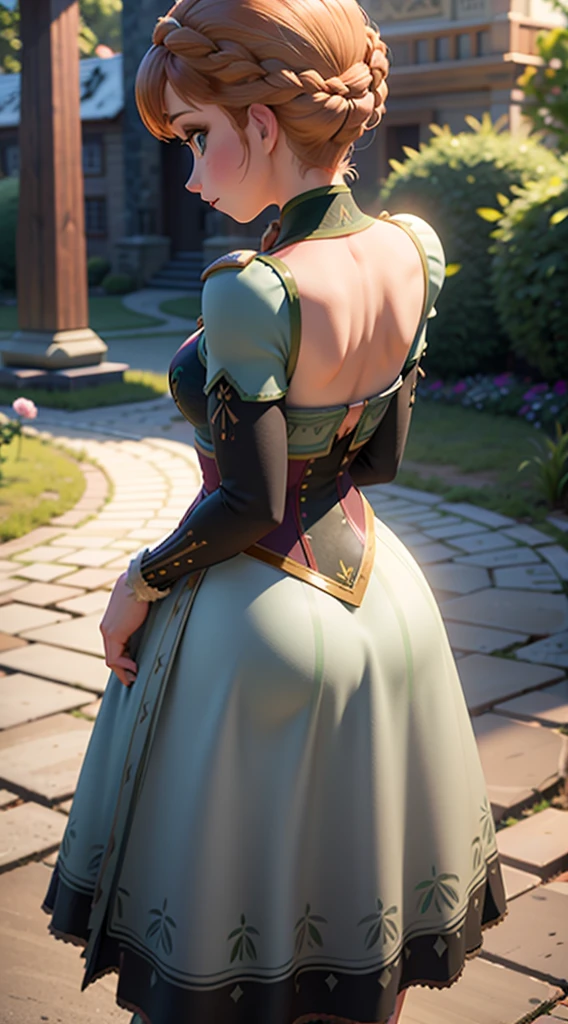 Photo of Anna of Arendelle from behind, angle from behind, calcinha, bunda exposta