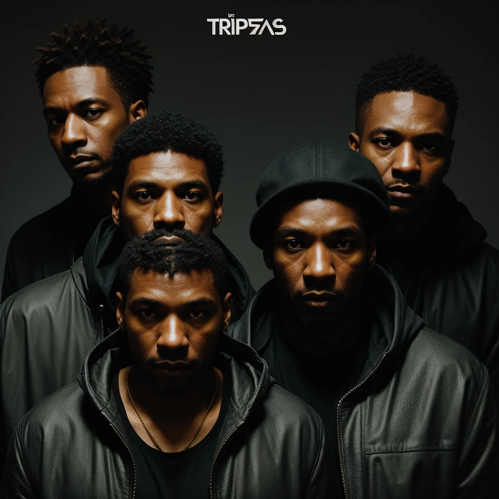 Create a cover for an album by a trip hop band similar to the covers of the group Massive Attack