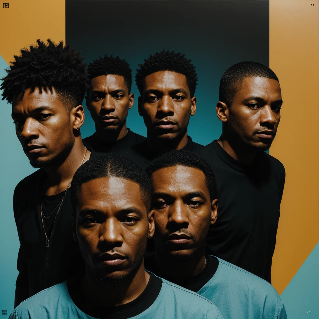 Create a cover for an album by a trip hop band similar to the covers of the group Massive Attack