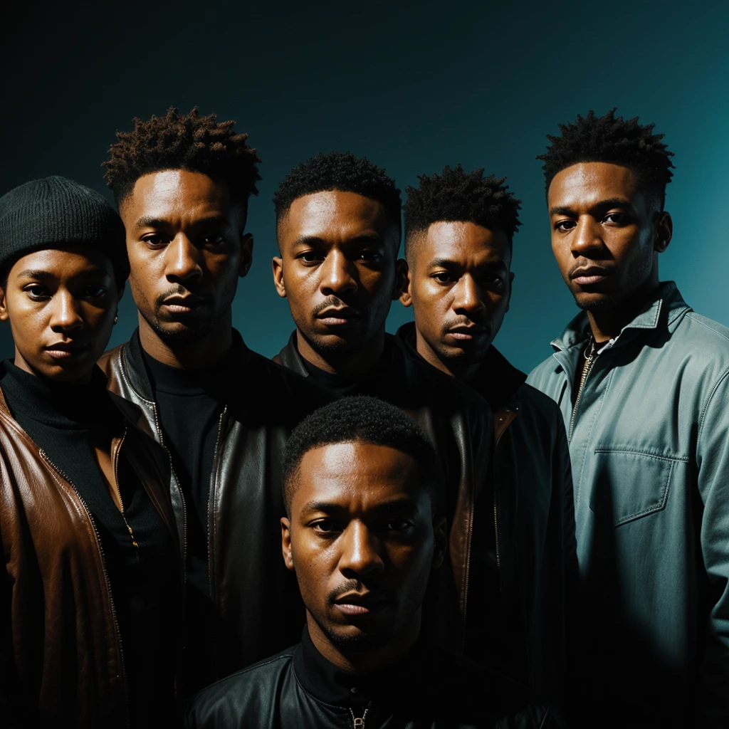 Create a cover for an album by a trip hop band similar to the covers of the group Massive Attack