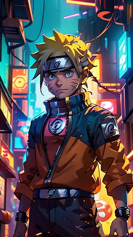 best quality,masterpiece,1boy,solo,(((13years old))),japanese boy,an extremely cute and handsome boy,highly detailed beautiful face and eyes,petit,cute face,lovely face,baby face,shy smile,show teeth, Yellow hair,Short hair,flat chest,skinny,slender,(((Uzumaki Naruto wearing a Red Power Rangers costume))),(((standing in Dark Midnight Neon Glow light Cyberpunk metropolis city))),he is looking at the viewer,