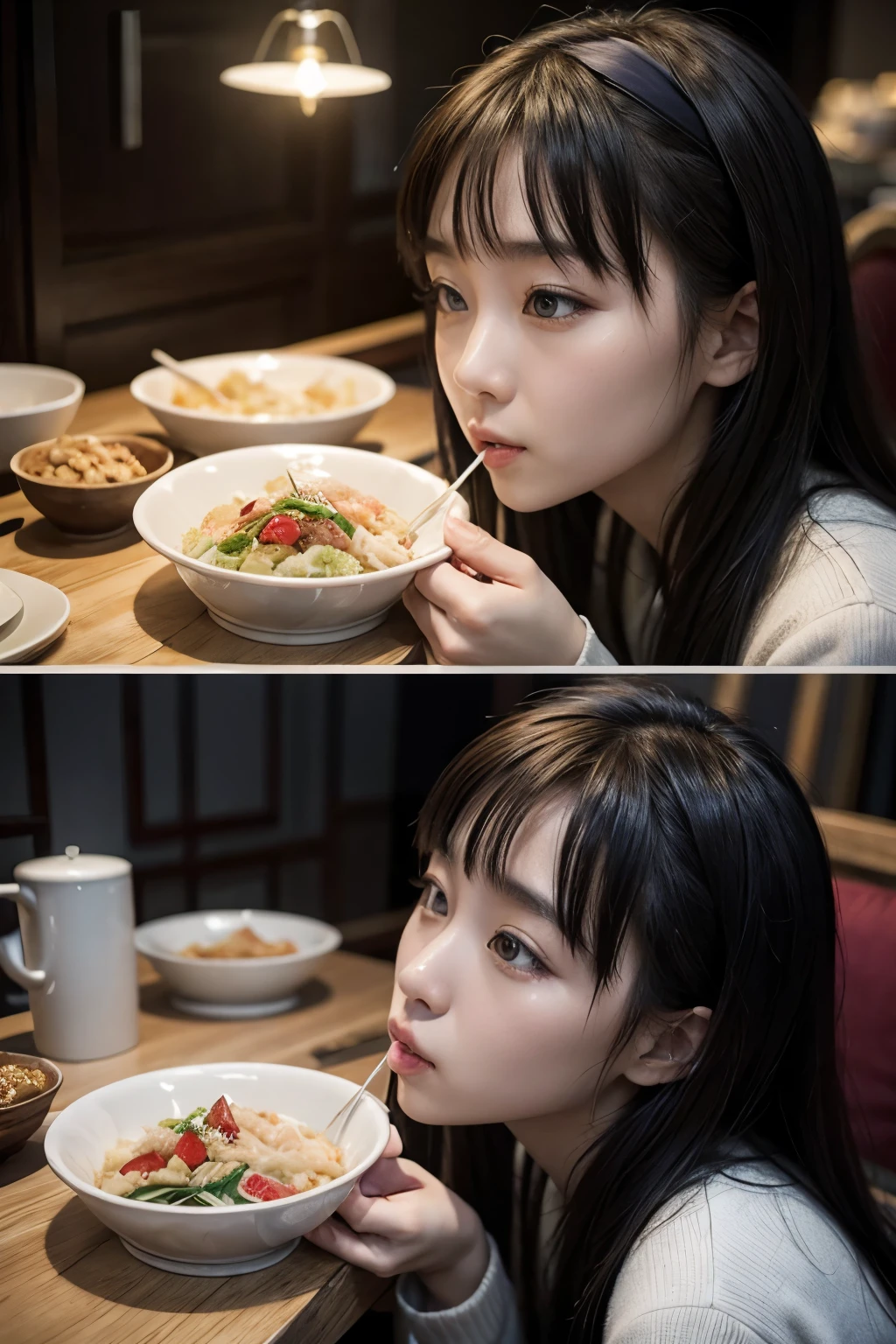 a Chinese couple eating