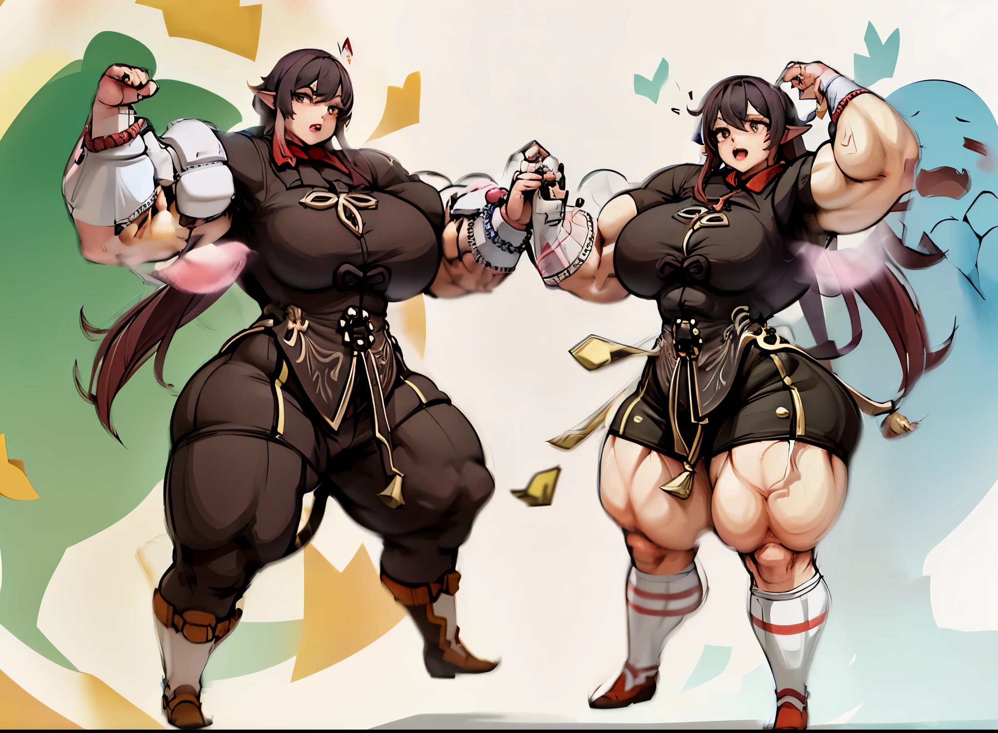 (very big woman: 1.5), strong, (hyper muscles: 1.5), ABS, thick legs, thick arms, big shoulders, ABS, Leotard),full shot, shot in the stomach, (Hutao from Genshin Impact: 1.5), (huge :1.2), (high:1.2), (colossal ass:1.2(massive:1.2), (detailed, beautiful face), Moaning, (lustful fa1.4)