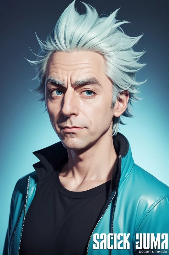 Create a profile photo for live using the character Rick Sanchez from the Rick and Morty series without copyright 