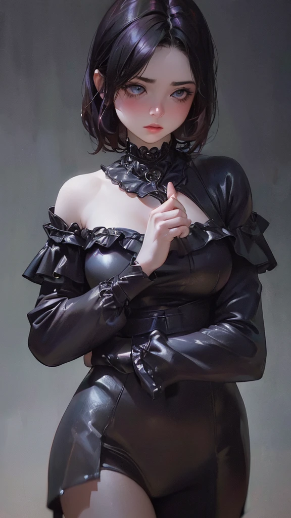 Wide angle camera, (from top:1.9), (masterpiece, best quality:1.2), solo, 1girl, Mavis Dracula, black dress, striped hips, blush, (sweat:1.4), miniskirt, tight clothes, hourglass figure, adorable clothes, on clothes, street, , two girls, (medium breasts(wasp waist), (tentacles:1.4), (cum:1.4), (cum_clothes:1. (small hearts), (licking tentacle), (ryona:1.3), (restrained), (shibari), rope, (litred:1.4), medium breasts, short black hair, ress, red and black striped leggings, mesh sleeves, (resisting:1.4), raped, ripped clothes,