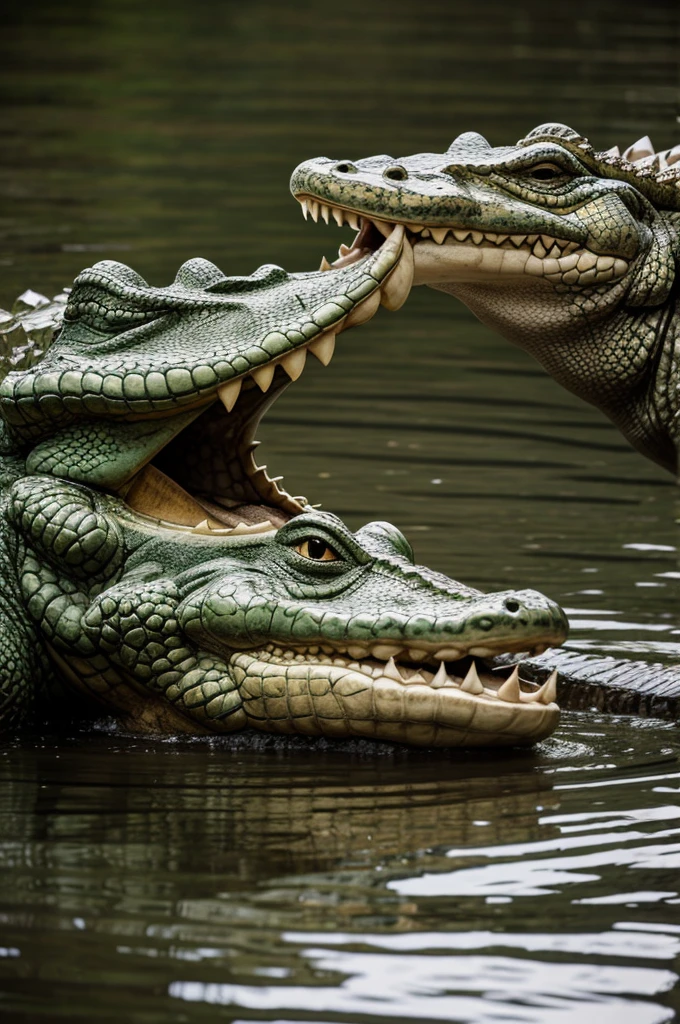Princess and crocodile kissing