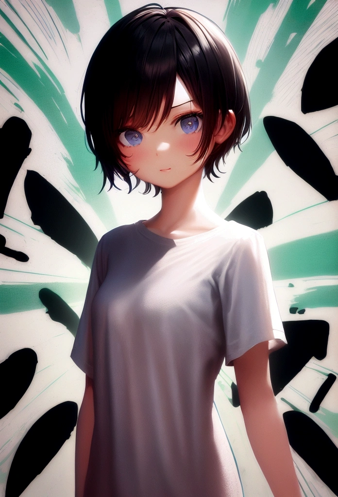 tshirt design, rzminjourney, Vector art, summer design, Hot as Hawaii, Super Short Hair, side lock hair,