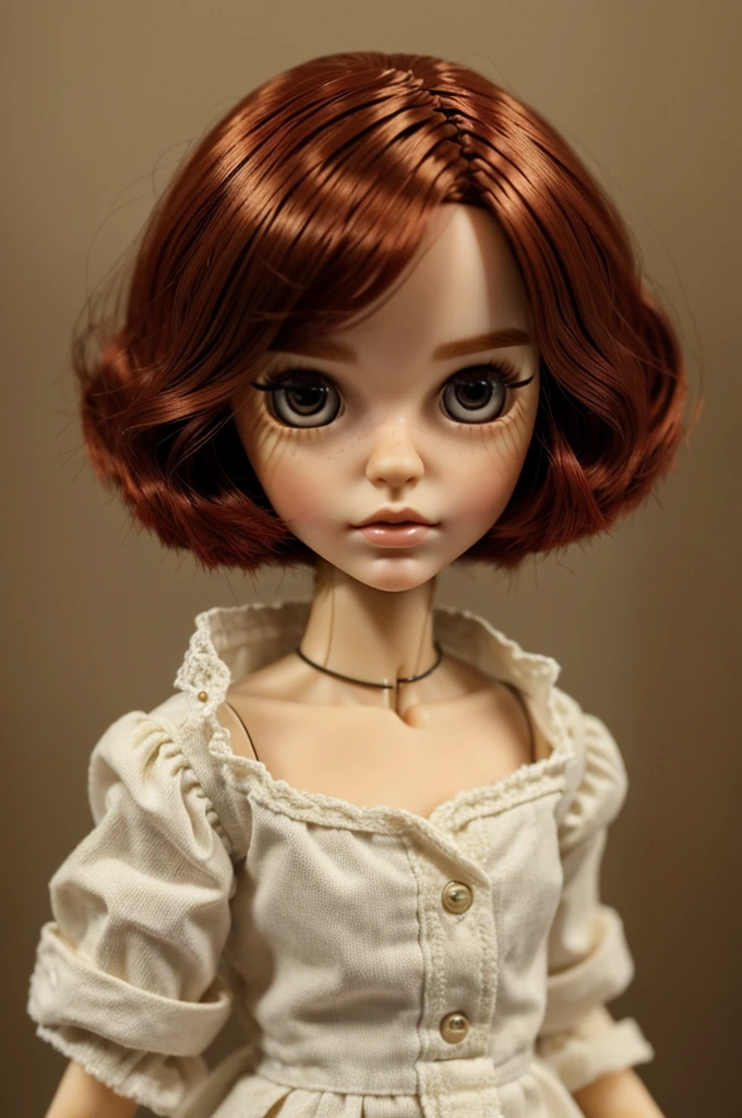 ((best quality)), ((masterpiece)), (detailed), blythe doll with short an red hair