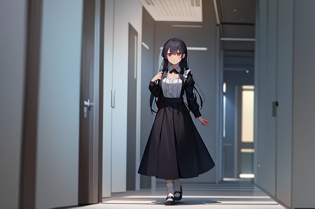 Maid walking down the hallway, carrying a tray to her mistress, era Lord of the Rings.