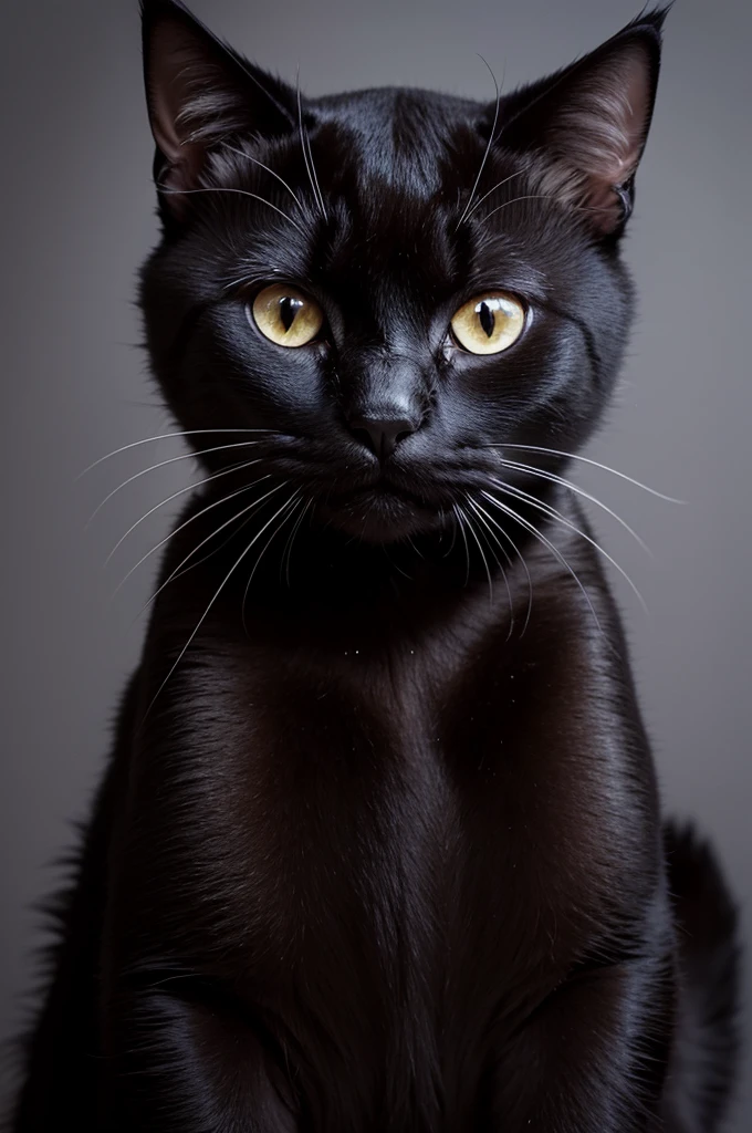 A black cat with a white spot on its face