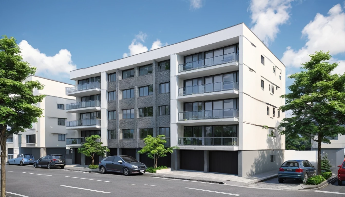 Image of a 3-story building, Kuno ,High resolution realistic image, 8K