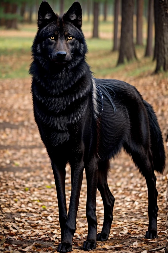 A black wolf that has the initials AAA