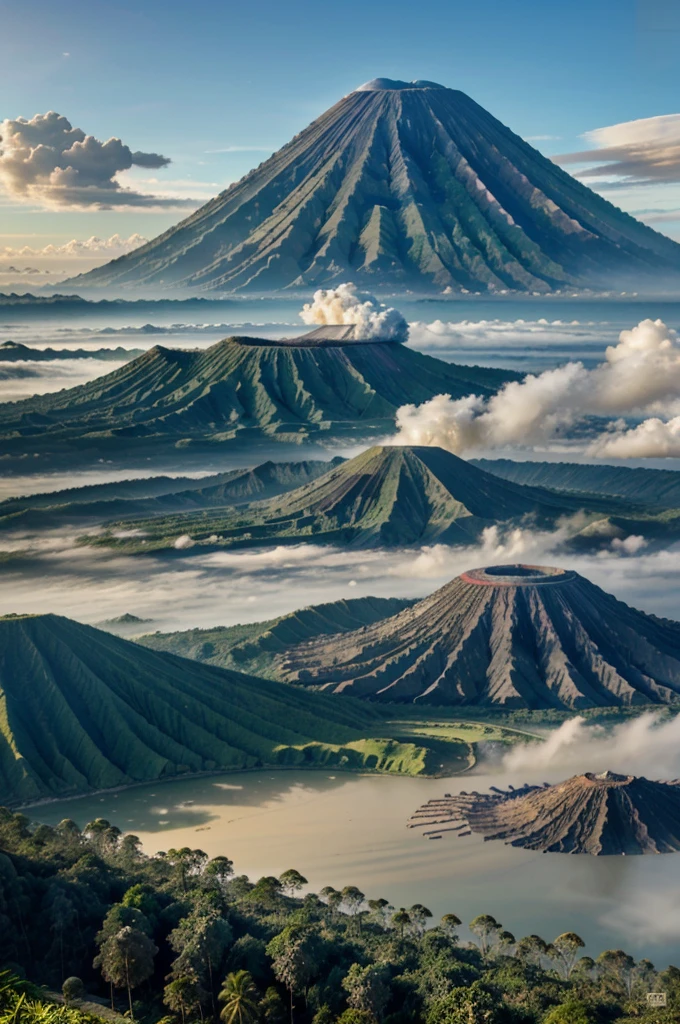 bromo mountain, beautiful, amazing landscape, blue sky