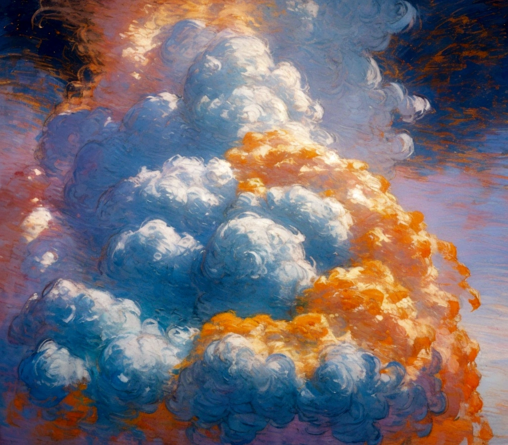 Please draw a picture that meets the following conditions.
The angle of view is a close-up,HD, Disney Pixar style, digital painting, natural lighting, rich background, edge lighting, dreamy color tone, color palette, aspect ratio 16:9This picture depicts a small orange-and-white cat lying peacefully on a cloud that looks like snow, with its eyes closed, as if enjoying a sweet dream. The cat’s expression is very calm and content, with its mouth corners slightly turned up as if it’s smiling. The background of the painting is a dreamlike starry sky, adorned with dangling stars and soft halos, some of which connect with graceful lines to create a quiet and peaceful night atmosphere.The overall style can be described as full of fantasy and fairy-tale colors. The entire image is dominated by warm and bright colors, The use of color is soft and layered; the orange and white cat contrasts sharply with the dark blue and purple background, creating a warm versus cool tone that enhances the snug feel of the picture.presenting a peaceful, warm, and pleasant feeling that makes one’s mood very relaxed and happy after looking at it. In addition, the details of the painting are exquisitely handled, such as the texture of the cat’s fur, the fluffiness of the clouds, and the twinkling starlight, all of which add to the picture’s delicacy and charm.