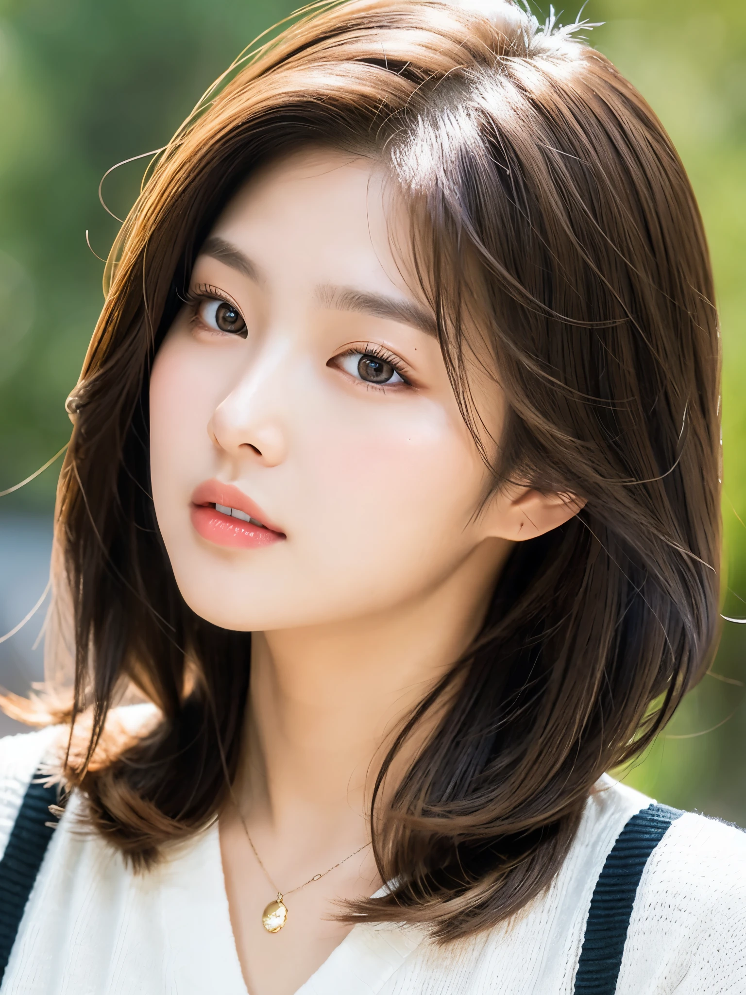{2.5D art style} Kwon Eun-bi is a young Korean woman in her 28s. Her hair is short at shoulder in a blonde colors.
Her face is slightly shorter than it is long, which carry a warm , expressive face. Her skin is radiant and clear, presenting an impeccable state of health and her curved lips.
Large, brown eyes are expressive and captivating.
Her height is medium, her natural body and defined made up of proportional curves. with the most charming and provocative. It matches their personalities.
She wearing a Black sweater and jeans.
