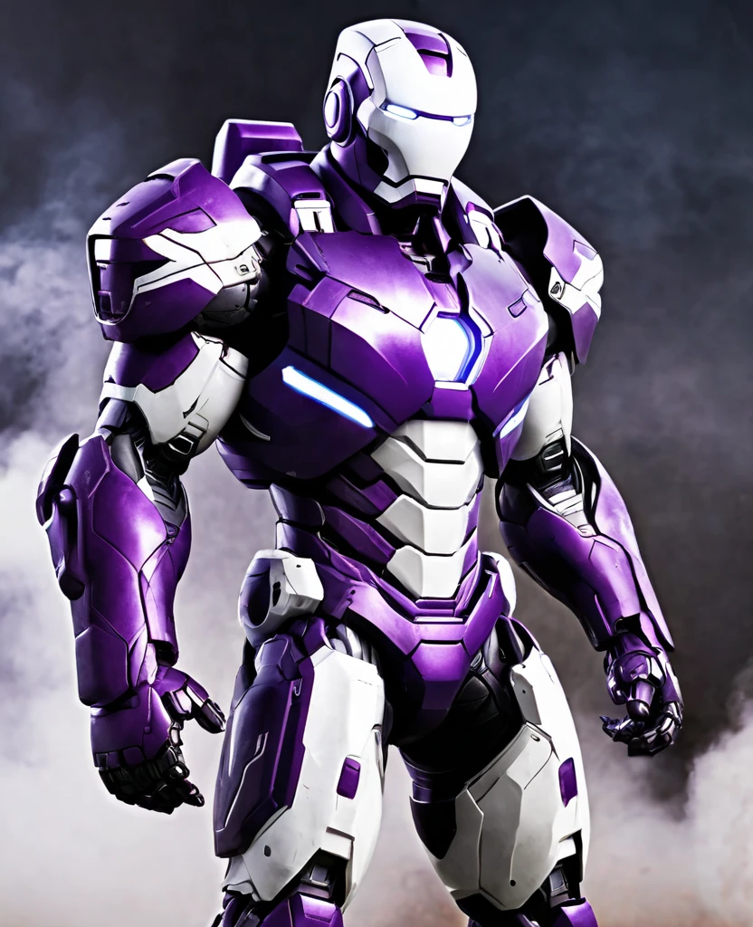 War machine, (purple and white random coloured), heroic, full body, war machine style