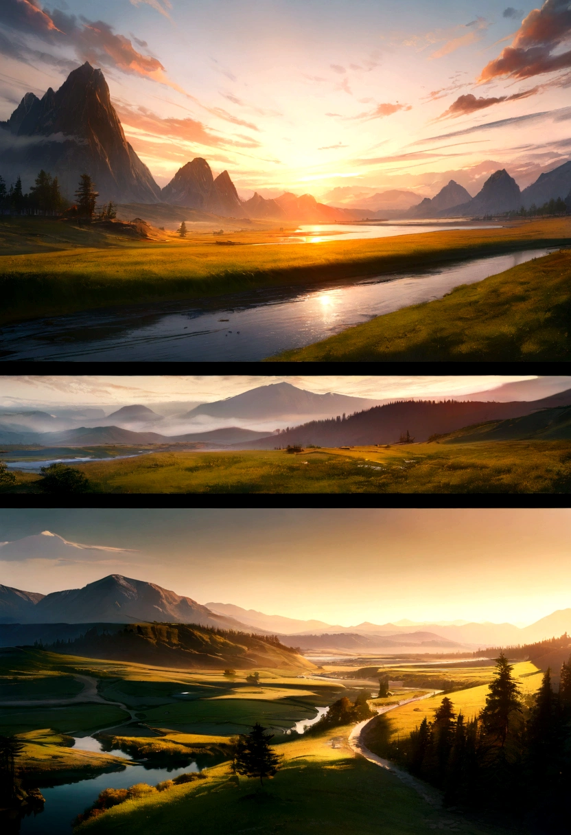 a breathtaking prairie field, sprawling meadow, a few trees dotting the distant horizon, mottled light and shadow playing across the landscape, beautiful, masterpiece, realistic, photorealistic, photo-realistic:1.37, ultra-detailed, (best quality,4k,8k,highres,masterpiece:1.2),vibrant colors,natural lighting,serene,tranquil,cinematic composition,stunning vista,sweeping scenery