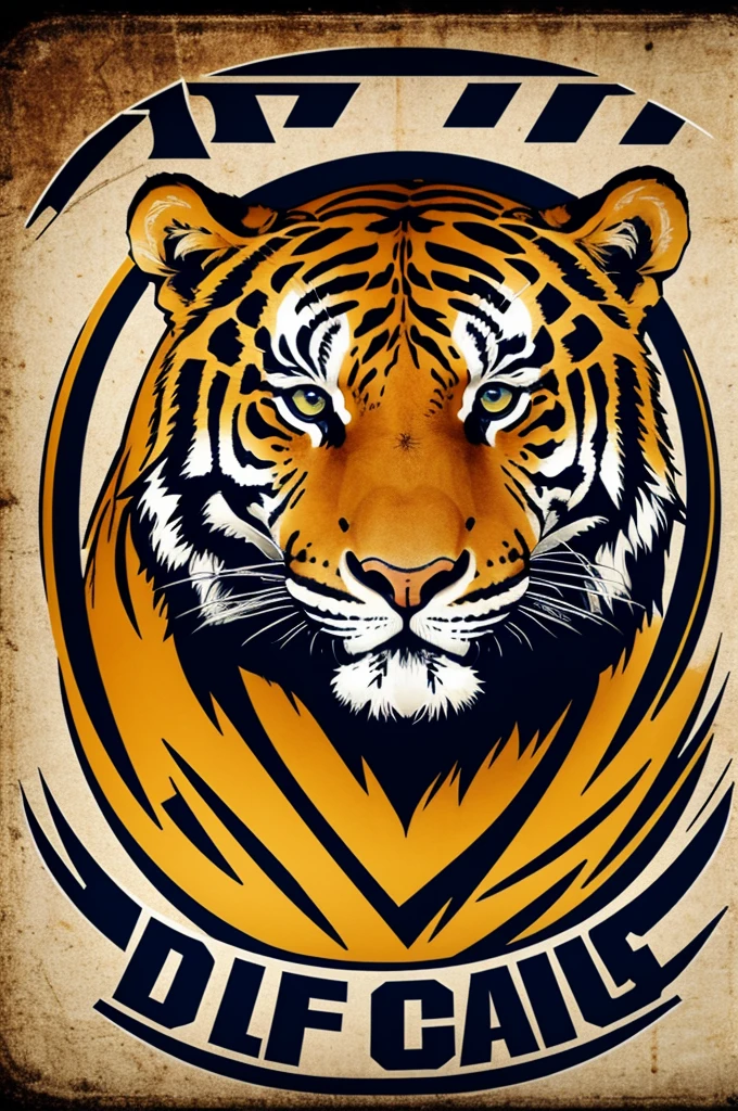 Logo de un equipo de Fútbol de un tigre que diga F.C.F