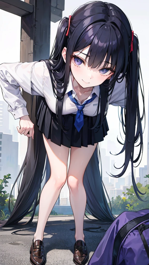 ((mesa, Mejor calidad, high resolution, nffsw, pixel perfect,  4k, nffsw, nffsw))), 1 chica en, soltero, Solo, belleza、cuerpo completo visto、 ((Cabello Ondulado Medio, Golpes, By the chestnut)), ((De ojos marrones, Beautiful eyelashes, ojos realistas)), ((cara detallada, rubor:1.2)), ((Textura suave:0.75, textura realista:0.65, Fotorrealista:1.1, estilo anime cg)), pechos enormes, dynamic angle, Cuerpo perfecto,  ((pajarita roja, , chaqueta negra, chaqueta abierta, Brown cardigan, Camisa blanca, Falda negra, faldas a cuadros)), escaleras en la escuela、Mirando hacia arriba desde el pie de las escaleras.、Sonrisa hacia arriba muy vergonzosa y preocupada., volteado、bending forward、(The wind blew up my skirt and exposed my butt........、Tocar las nalgas con ambas manos.、Bragas de encaje blanco)、