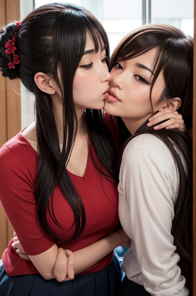 Itadori kissing maki, in front of colleagues