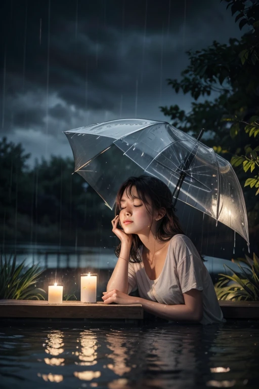 create a relaxing rain image
