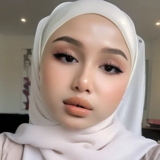 (masterpiece, best quality:1.2), 1girl, solo, HIJAB. BIG LIPS. SEXY LIPS. Gorgeous