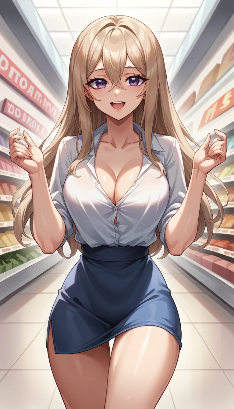 realistic:1.4, natural side lighting, movie lighting,
a russian high school girl, perfect face, cute and symmetrical face, shiny skin,
(long hair:1.5, straight hair:1.7, light brown hair), hair between eyes, datk purple eyes, long eye lasher, (large breasts:0.6), five fingers,
beautiful hair, beautiful face, beautiful detailed eyes, beautiful clavicle, beautiful body, beautiful chest, beautiful thighs, beautiful legs,
white sexy clothes, the body is visible from the thin shirt
beautiful scenery, day time, shopping mall, lovely smile, upper eyes, open mouth