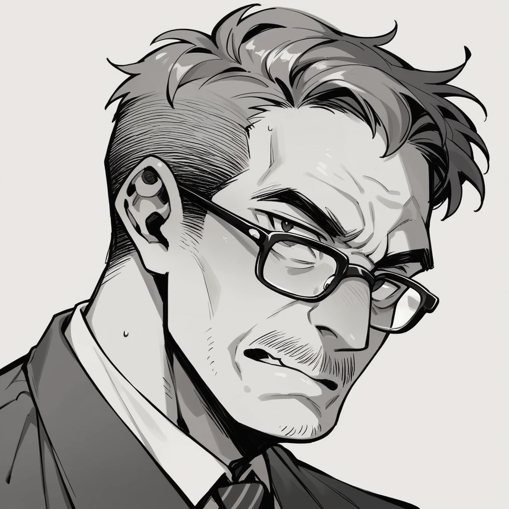 Hairless old man wearing glasses