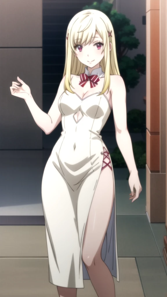 (Anime:1.8), megami magazine, (masterpiece, top quality:1.4), Not Safe for Work, detailed skin, detailed face, 1girl, idol, cute face, , 14-yo, blue eyes, droopy eyes, big eyes:1.5, laughing, red blush, (blonde-yellow hair), long hair, (shiny wavy hair), white wedding gown swimsuit, see through sarong, knee-highs, high heels, tiara, Bride Veil, cute, baby face, twinkle in the eye, (Design sheet:1.3), (multi-angle and detailed view:1.3),