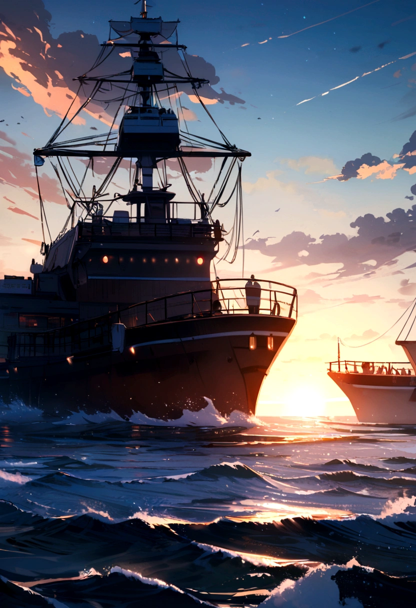 Create a commercial port with a fleet of Chinese ships
