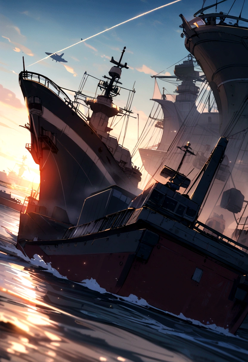 Create a commercial port with a fleet of Chinese ships