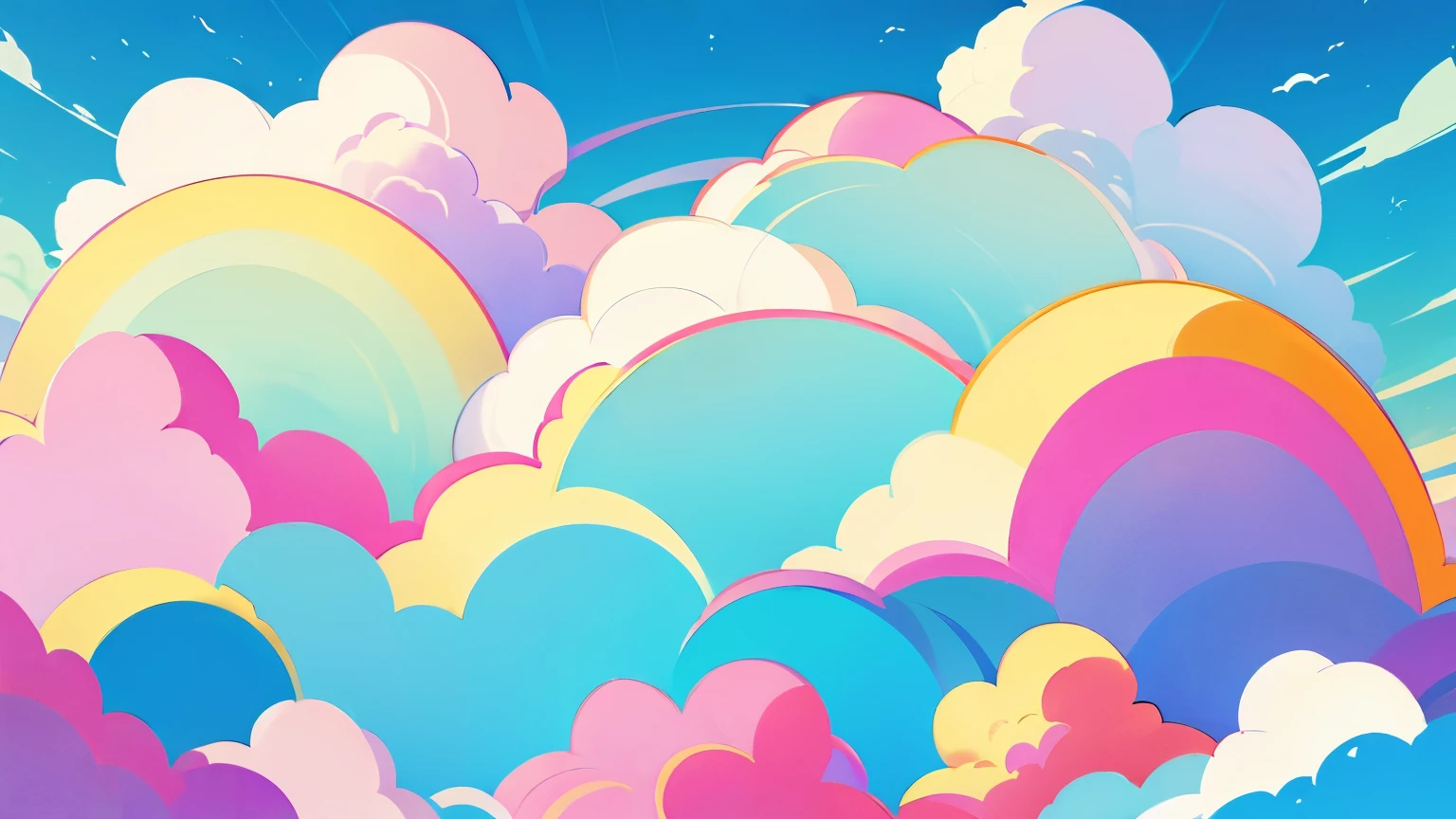 Clouds in the skies, colorfully