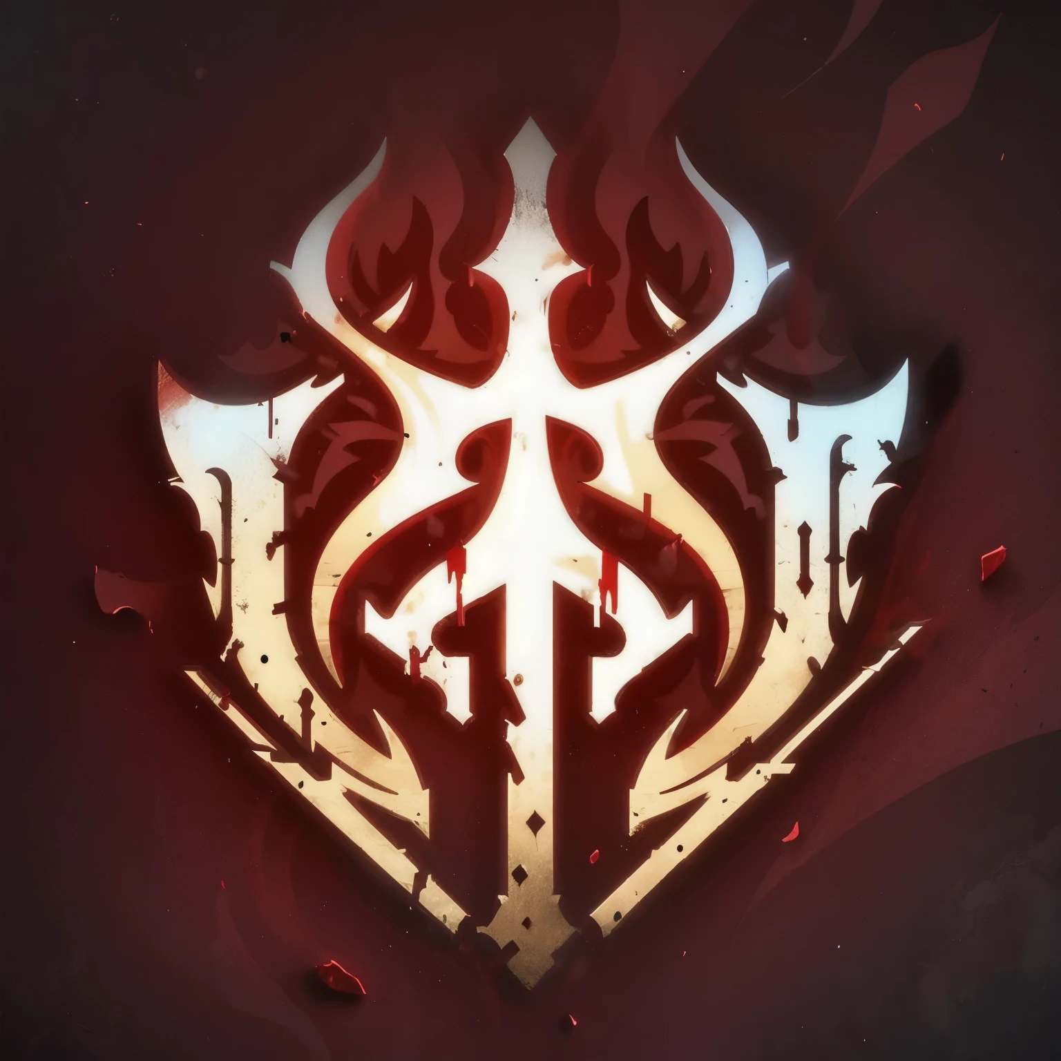 A logo with boiling blood, too simple for a blood faction in an RPG world, blood emblem, only red color, frantic, anger, chic, Symmetrical, posh, high qualiy, Blood streaming, work of art, cinematographic