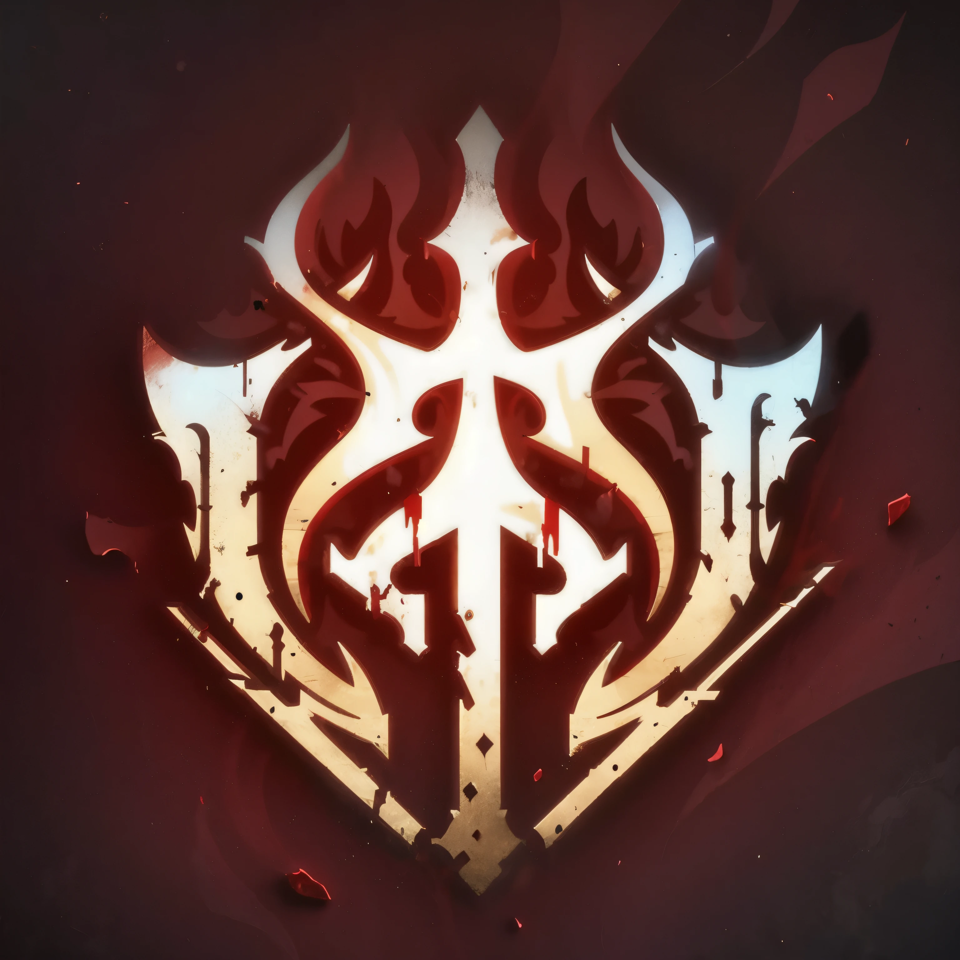 A logo with boiling blood, too simple for a blood faction in an RPG world, blood emblem, only red color, frantic, anger, chic, Symmetrical, posh, high qualiy, Blood streaming, work of art, cinematographic