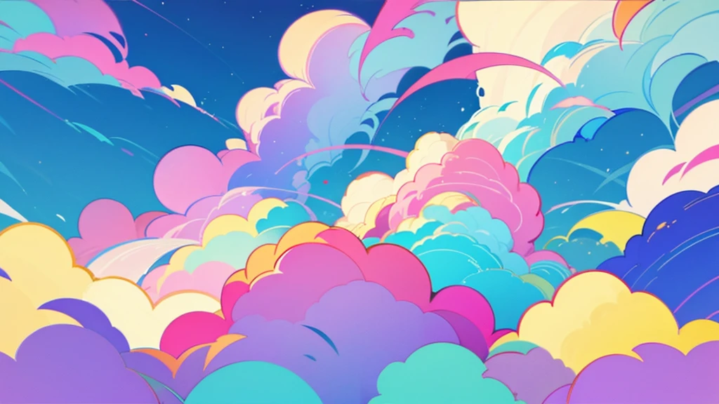 Clouds in the skies, colorfully