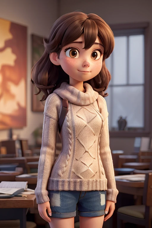 ((best qualityer)), ((work of art)), (detailded), 1 girl, shoulder to shoulder sweater, 