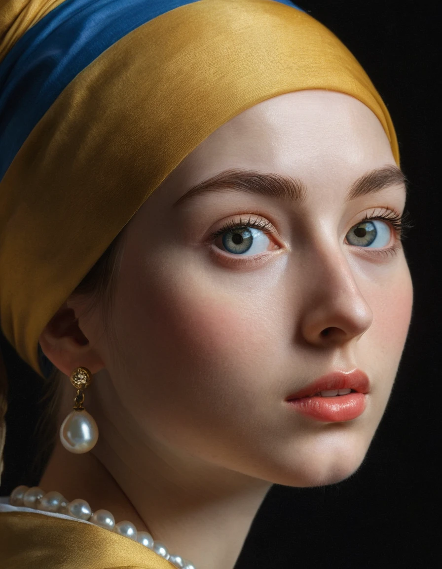 (best quality,4k,8k,highres,masterpiece:1.2),ultra-detailed,(realistic,photorealistic,photo-realistic:1.37),girl with a pearl earring by johannes vermeer,beautiful detailed eyes,beautiful detailed lips,extremely detailed eyes and face,longeyelashes,elegant woman,oil painting,intricate details,chiaroscuro lighting,warm color palette,dutch painting style,renaissance art,classical portraiture