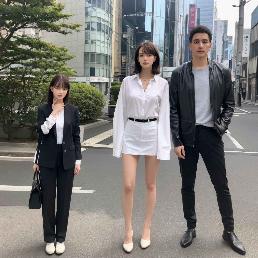 (((hd full body photo))),one standing ,Anne-Marie Alto looking at camera,25 years old, (((Anne-Marie Alto))), in the Tokyo city