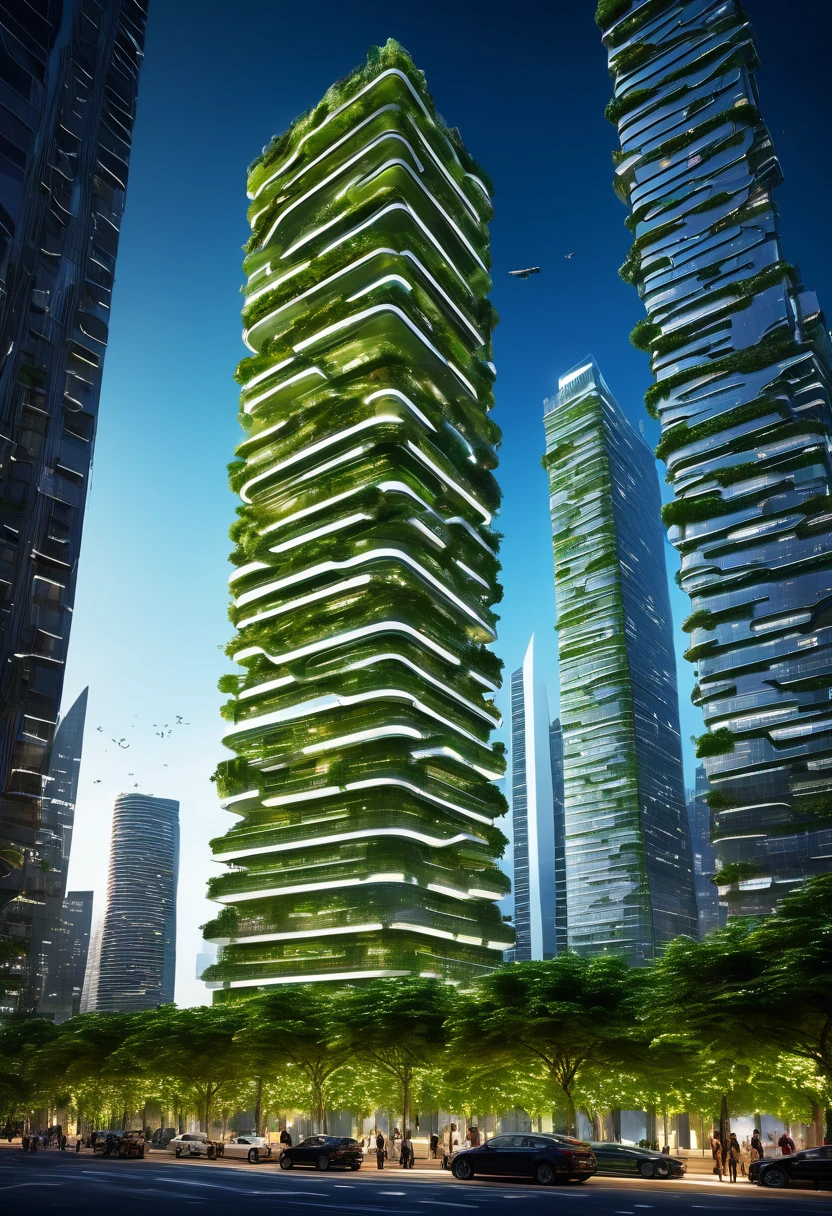 Lush green skyscrapers with vertical gardens
Glow-in-the-dark solar-powered roads
Smart air-purifying urban park with interactive installations
Automated urban farm with vertical hydroponics
Intelligent traffic network with autonomous electric vehicles
Sustainable futuristic cityscape with eco-friendly design
Harmonious blend of nature and technology, vibrant and innovative
Vibrant greens, clear blue skies, warm sunlight, and soft evening glow