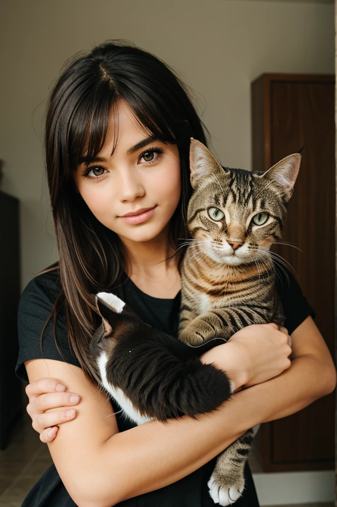 Girl with cat