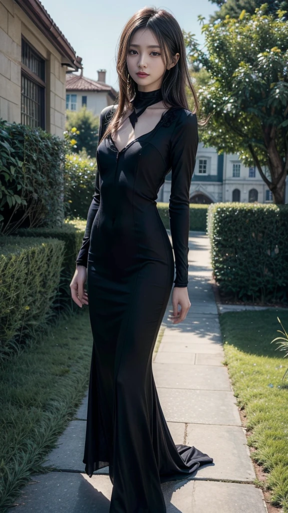 ((Number one in the underworld, beautiful girl)), young man, Baby Face:1er body line, Small and slim body type, The size of the mansion々and gardens, Formal wear, Beautiful breasts, Chest Opening, Walk gracefully, (Perfect Anatomy:1.3), (Detailed eyes and face:1.4, Professional photography techniques, Cinema Lighting), (Highest quality, 8K, masterpiece:1.2, RAW Photos), (reality:1.37), Super detailed, Serious expression, A worldview of justice, Social hierarchy, indignant, Short Hair, (Detailed hands, Perfect hands, beautiful little hands)