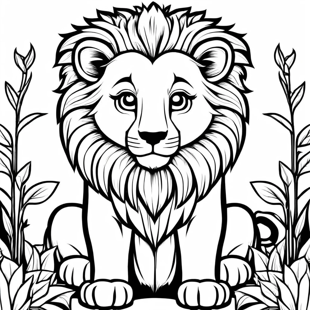 A cute lion to color