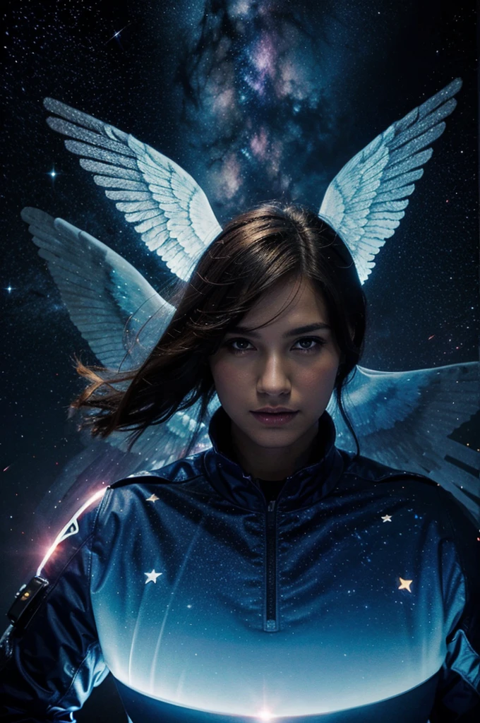 galaxy with flying angels
