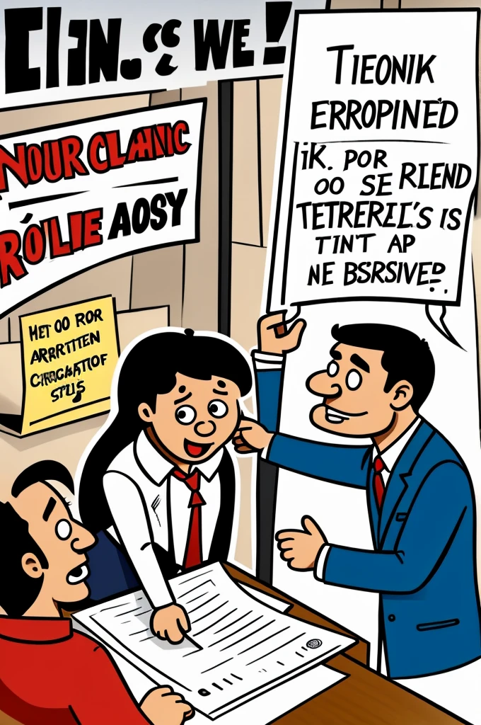 Cartoon of people distressed by economic crises 