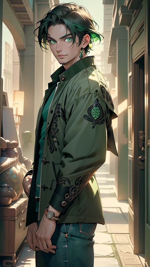 (asian male),(male:1.5), muscle, 1boy, big muscle, pectoral, muscular, Mature man,45 year old man,adult,1 man, old macho man,an extremely detailed face, (((green_eyes:1.3))),intricate eyes,beautiful detailed eyes,symmetrical eyes,short hair, green eyes, brown hair,perfect face, brown hair, nice hair style,(perfect hands, five fingers), ((detailed face)), (((Asian:1.5)))
smile,
(ultra-detailed:1.3), beautiful detailed glow, finely detailed, ultra-detailed,
arabian,elegant,
(open coat, asian fashion,asian coat, jeans,white shirt, masculine features, modern style,asian clothes),(((dark green coat, dark green coat outfit, wearing a dark green coat:1.3,asian dark green coat))),(asian jewelry,intricate necklace),((bulge in pants)),(((intricate outfit,intricate clothes,ornate outfit))),
(dynamic pose:1.0),embarrassed,(centered,scale to fit dimensions,Rule of thirds),
indoors,(huge columns of an Arab palace,arab palace,arab palace background),scenery,extremely scenery,arab style,
(Glossy winter ornaments),highres,sharp focus,(ultra detailed,extremely detailed),(photorealistic artwork:1.37),(extremely detailed CG unity 8k wallpaper),(((vibrant colors,vibrant theme))),(intricate),(masterpiece),(best quality),artistic photography,(photography taken by sldr),(intricate background),perfect rendered face,perfect face details,realistic face,photo realistic,((intricate detail)),(((realism))),