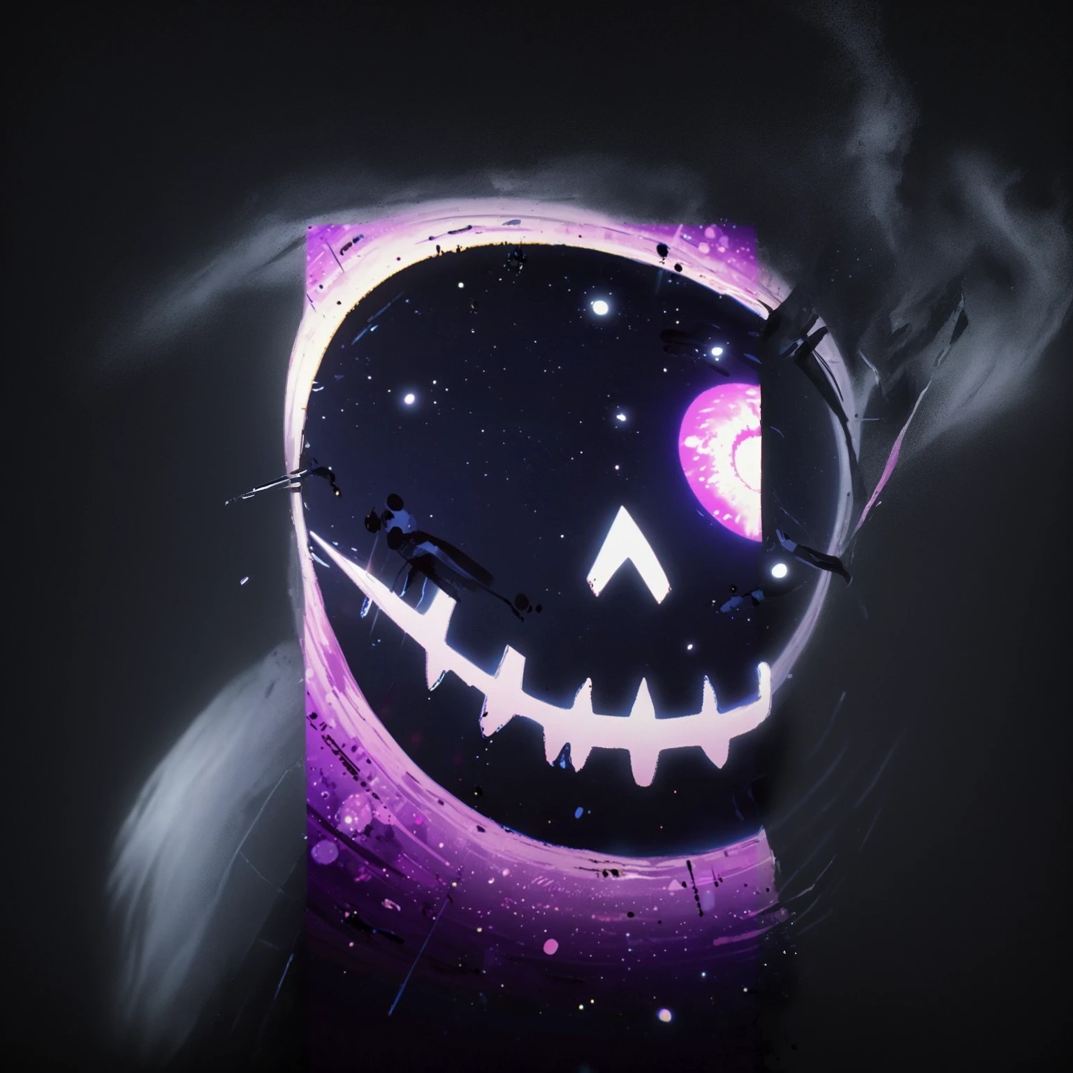 A black background
