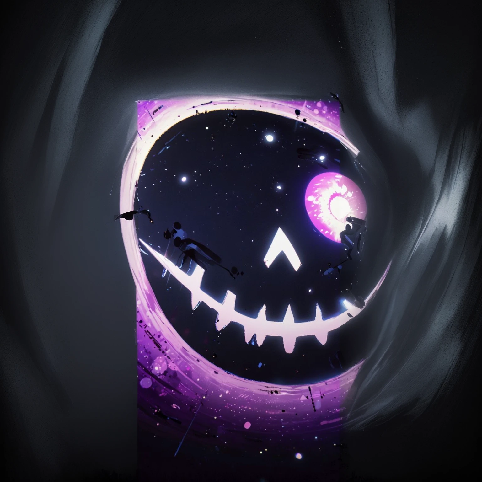 A black background