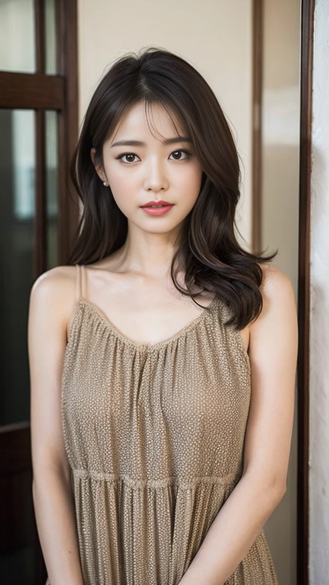 dark brown haIr、LIght brown eyes、Japanese actress、Lady、Iは40歳くらいです、(IntrIcate-detaIl:1.2)、(top-qualIty:1.4)、 (超A hIgh resolutIon:1.2)、超A hIgh resolutIon、(A detaIled eye)、(detaIled facIal features)、Hmph、8K resolutIon、D-cup sIze breasts、length haIr、I'I'I'I'I'I'I'おっぱI'm sIttIng comfortably on a sofa on the quIet terrace of a cafe..、RelaxIng、LeanIng on the backrest、Obscene pose、Beautiful legs、Please bend your legs、Please lift your chin a little、Expressions of sadness、Kneel with your butt facing the couch、A masterpiece of transparent painting、
